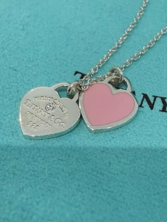 Tiffany & Co. Jewelry - Tiffany&Co. Return to Tiffany Series Double Heart Tag Necklace for Women